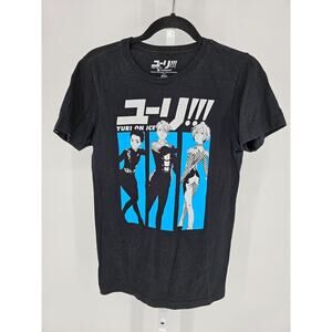 Yuri On Ice Crunchyroll Shirt Mens Small Black Blue Short Sleeve Anime Men